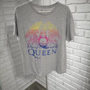 Queen Official Merch Ladies Size Large Short Sleeves Grey Queen T-shirt